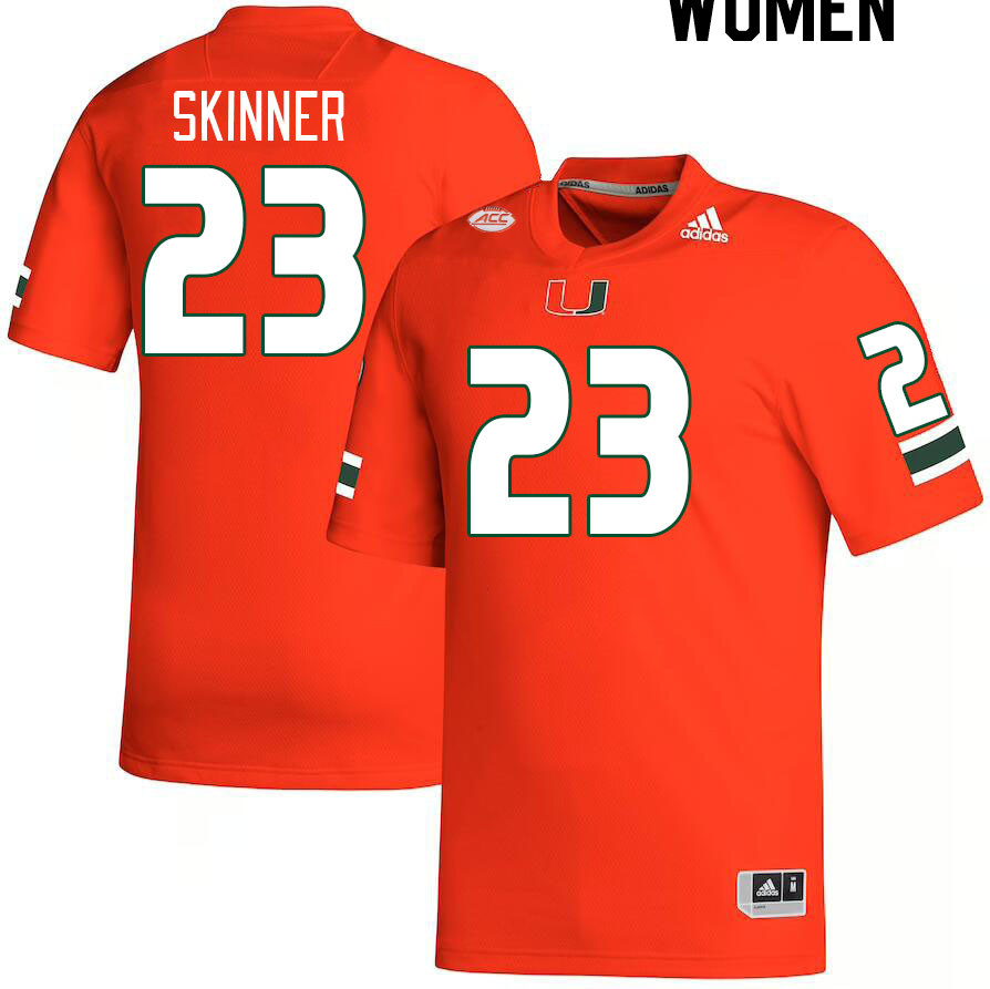 Women #23 Jaleel Skinner Miami Hurricanes College Football Jerseys Stitched-Orange - Click Image to Close